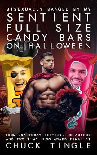 Cover of Bisexually Banged By My Sentient Full Size Candy Bars On Halloween by Chuck Tingle